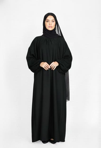 Abaya à manches bouffantes